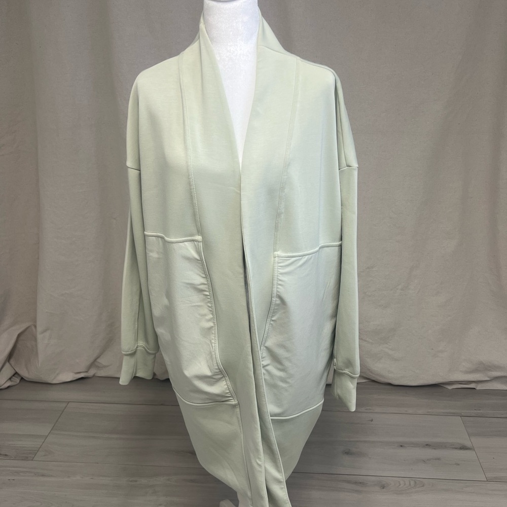 FLX Women's Open-Front Mint‎ Green Cardigan Duster Sz M